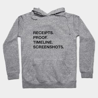 Receipts. Proof. Timeline. Screenshots. Hoodie